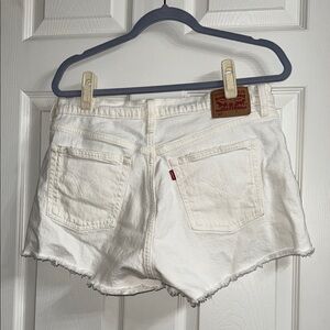 White Levi 501 shorts